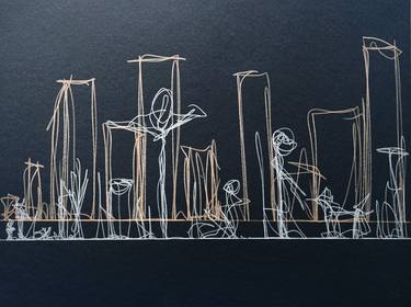 Original Fine Art Cities Drawings by Michael Grine