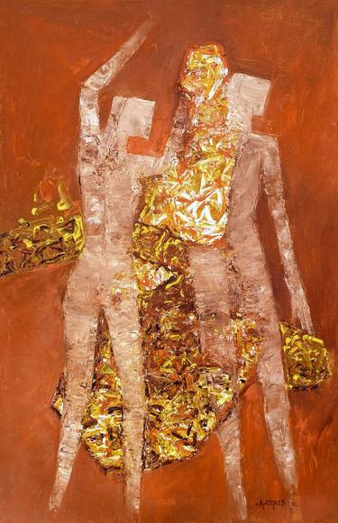 Original Abstract Nude Paintings by Aditya Dev