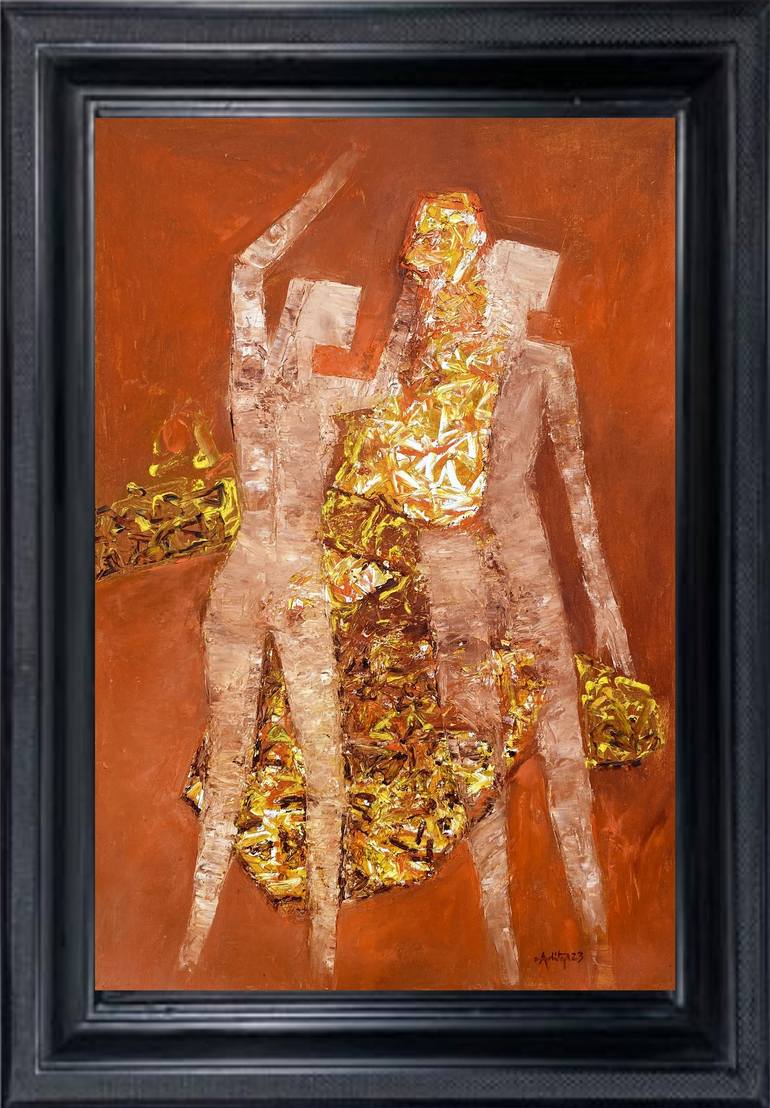 Original Abstract Nude Painting by Aditya Dev