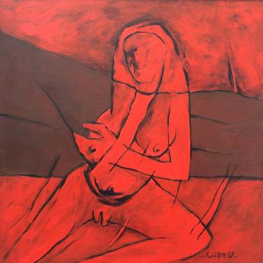 Original Abstract Expressionism Nude Paintings by Aditya Dev