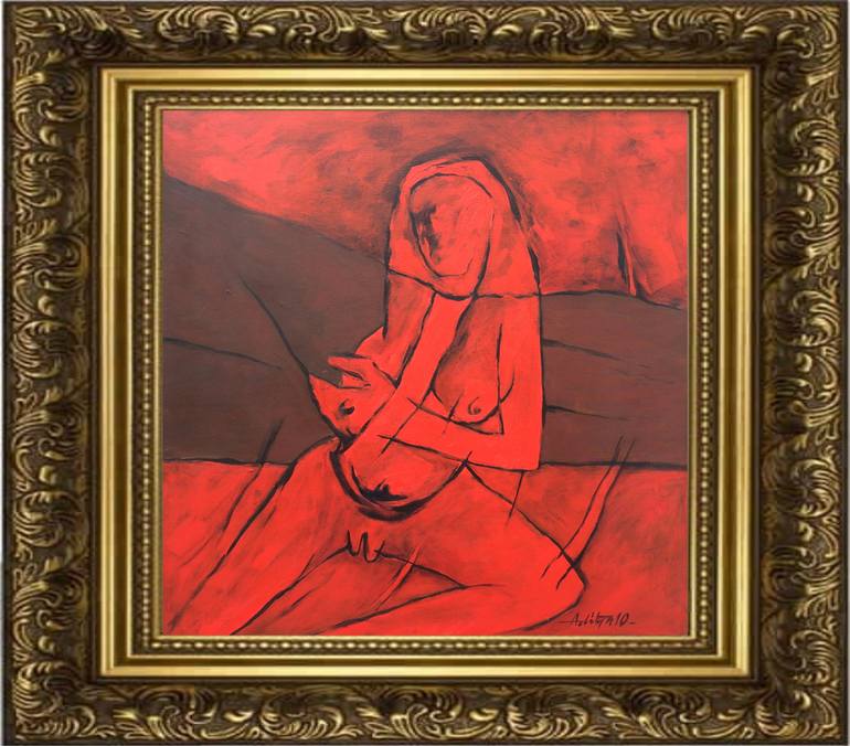 Original Abstract Expressionism Nude Painting by Aditya Dev