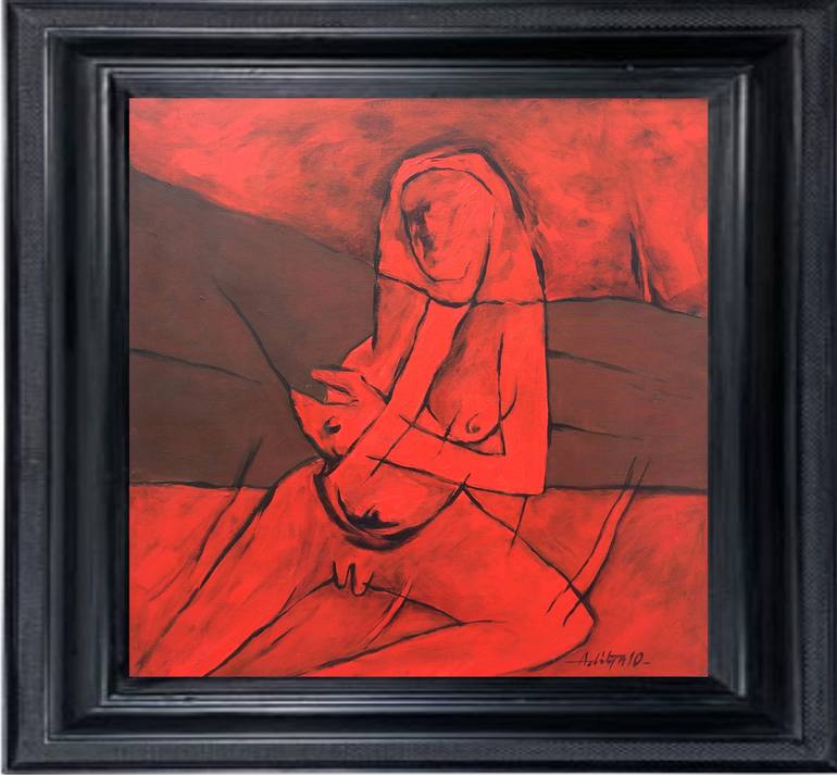 Original Abstract Expressionism Nude Painting by Aditya Dev