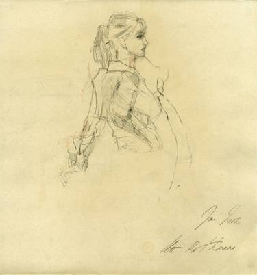Original Fine Art Women Drawings by Ute Rathmann
