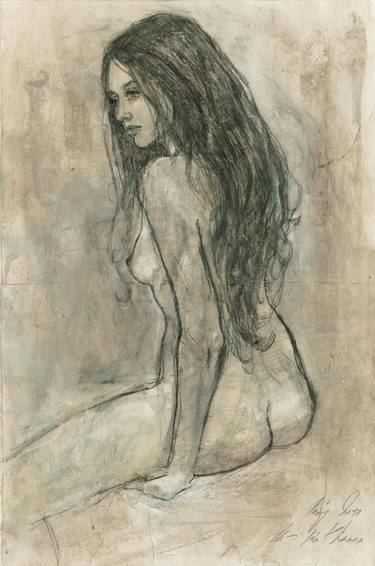 Original Fine Art Nude Drawings by Ute Rathmann