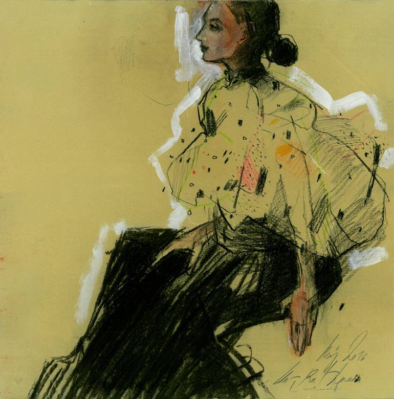 Hommage à René Gruau III Drawing by Ute Rathmann | Saatchi Art