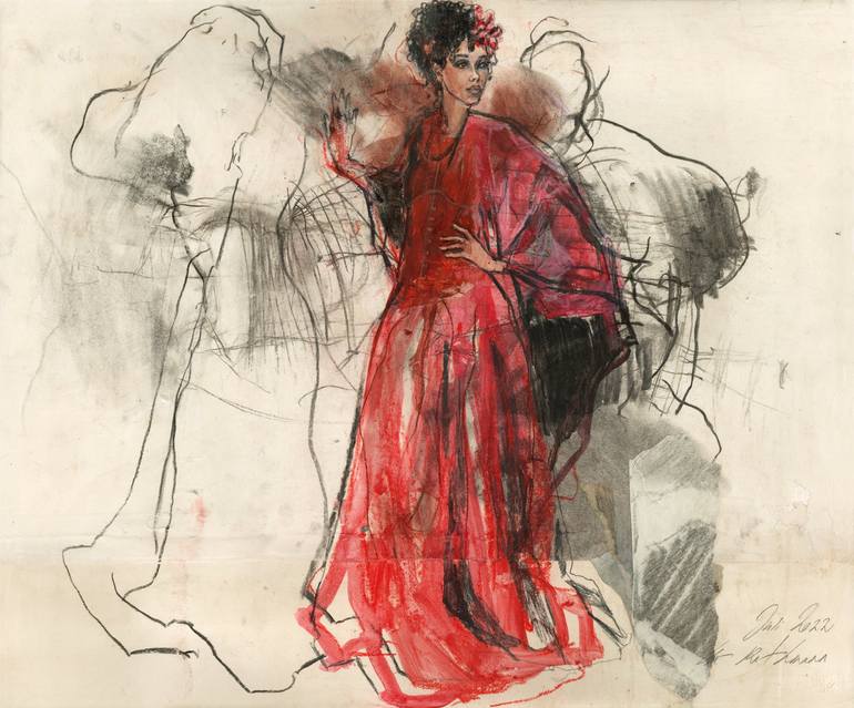 Print of Fine Art Women Drawings by Ute Rathmann