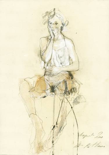 Original Expressionism Nude Drawings by Ute Rathmann