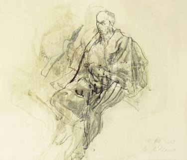 Original Expressionism Men Drawings by Ute Rathmann