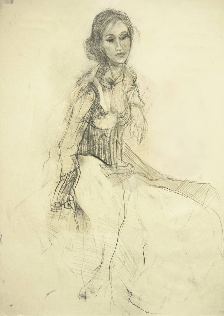 Hommage à Lovis Corinth Drawing by Ute Rathmann | Saatchi Art