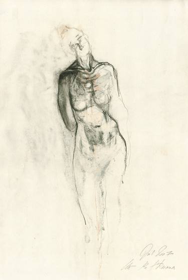 Original Expressionism Nude Drawings by Ute Rathmann