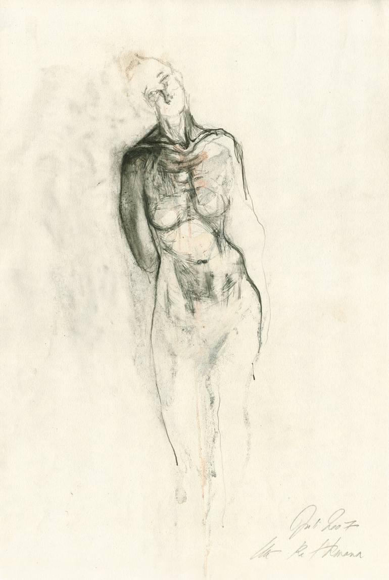 Print of Expressionism Nude Drawings by Ute Rathmann