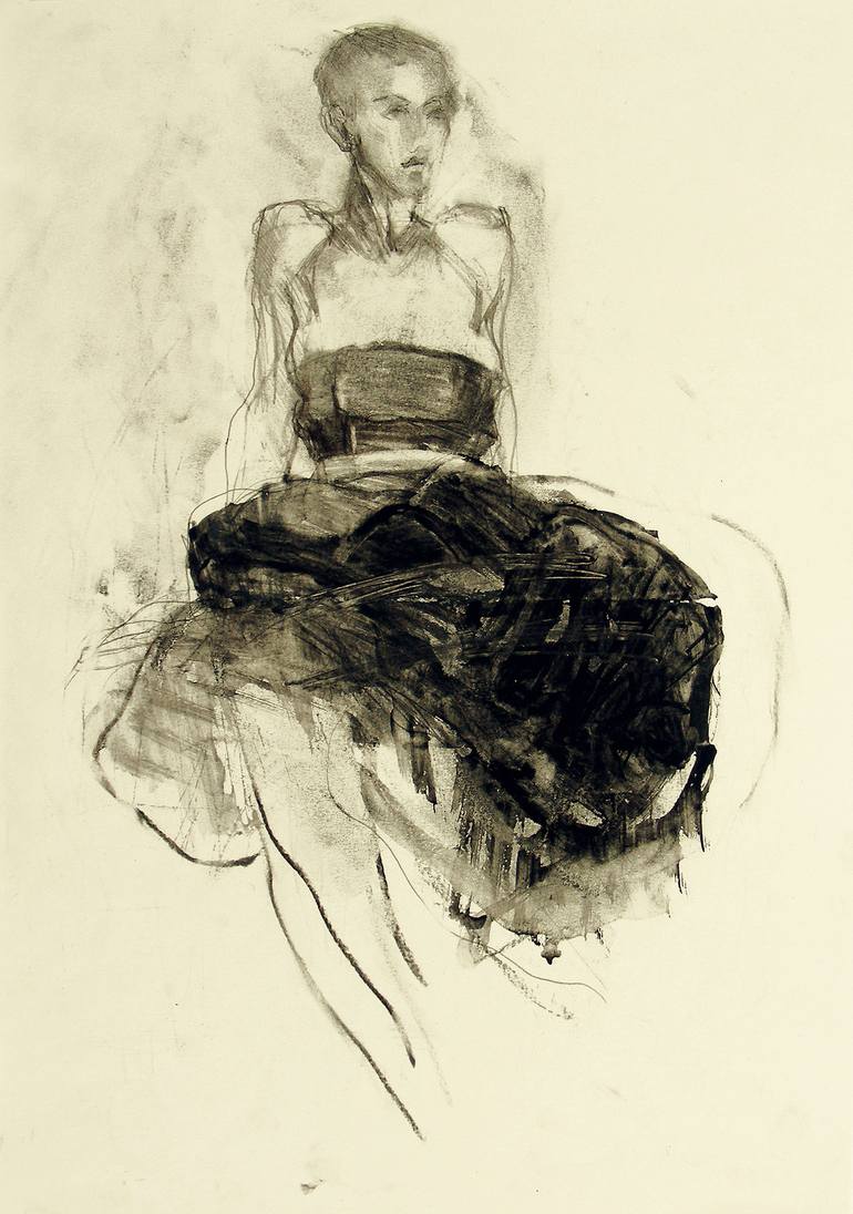 Hommage à Degas II Drawing by Ute Rathmann | Saatchi Art