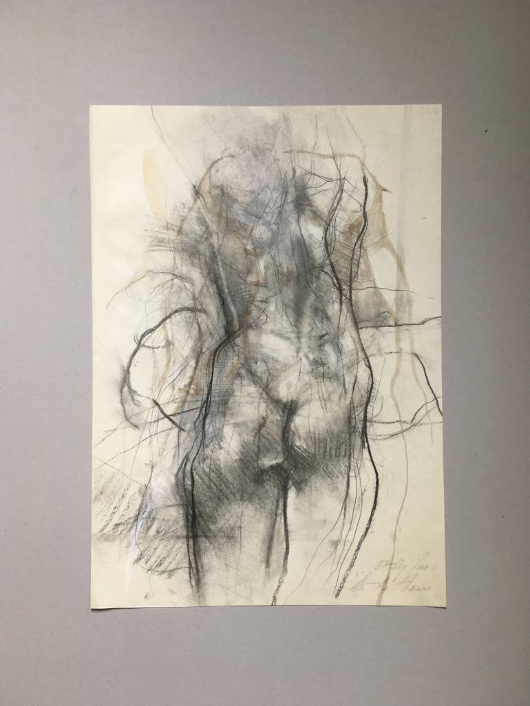 Original Fine Art Nude Drawing by Ute Rathmann
