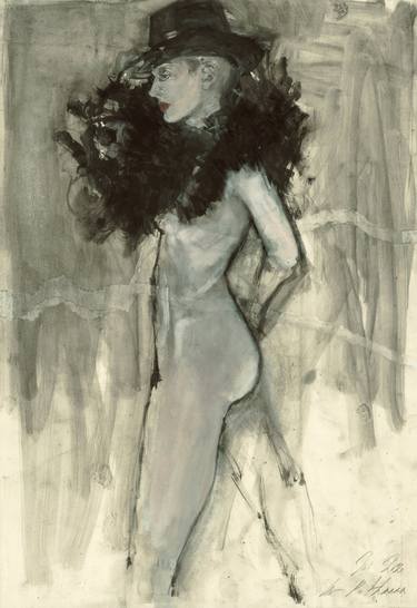 Original Expressionism Nude Drawings by Ute Rathmann