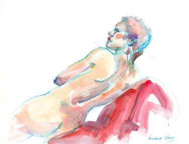 Q is for Queen Watercolor Nude Figure thumb