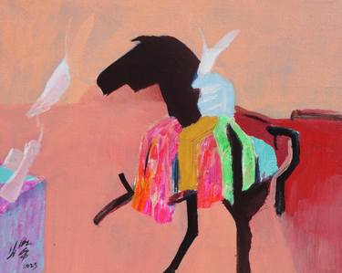 Print of Abstract Horse Paintings by Li Zhien