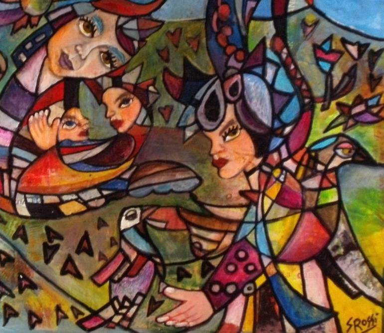Original Folk Fantasy Painting by Sandra Viviana Rossi