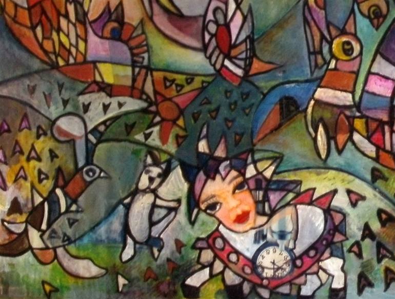 Original Folk Fantasy Painting by Sandra Viviana Rossi