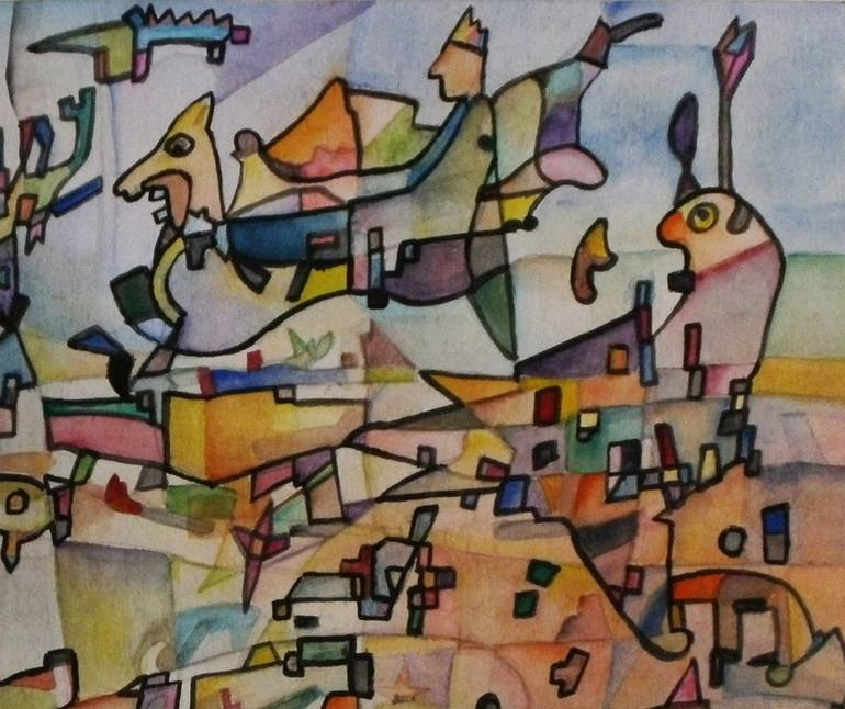 Original Folk Fantasy Painting by Sandra Viviana Rossi