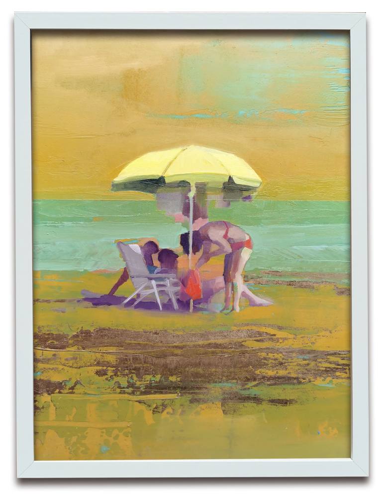 Original Figurative Beach Painting by Carmen Montero