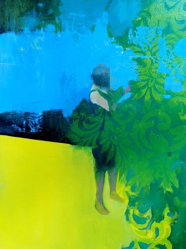 Original Figurative Garden Paintings by Carmen Montero