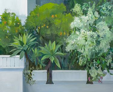 Original Expressionism Garden Painting by Carmen Montero