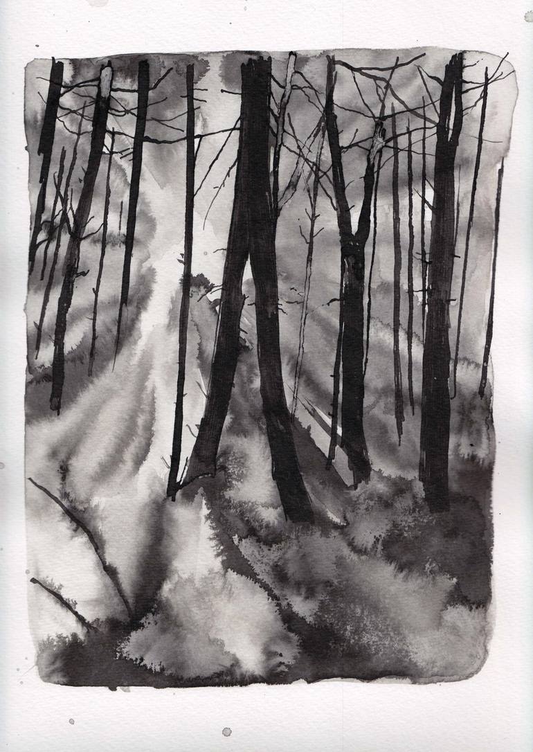 What about the trees #3 Drawing by Marion Costentin | Saatchi Art