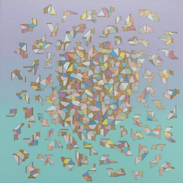 Original Abstract Geometric Paintings by Yuna Chun
