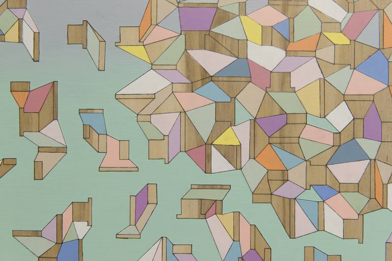 Original Abstract Geometric Painting by Yuna Chun