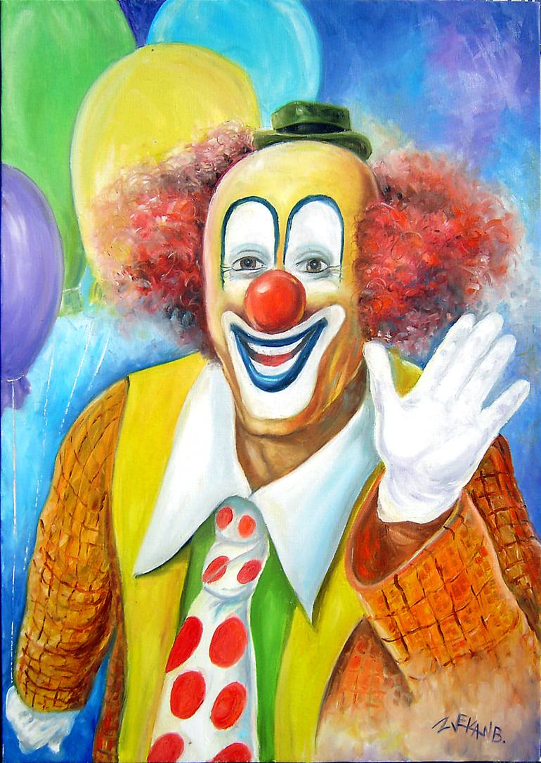 Clown Painting by Bozidar Zvekan | Saatchi Art