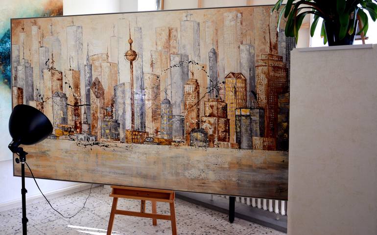 Original Modernism Cities Painting by Natalie Fedrau