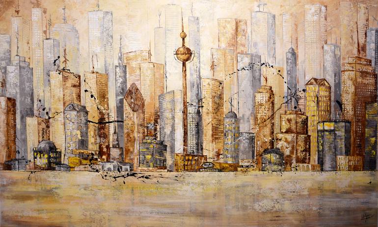 Original Modernism Cities Painting by Natalie Fedrau