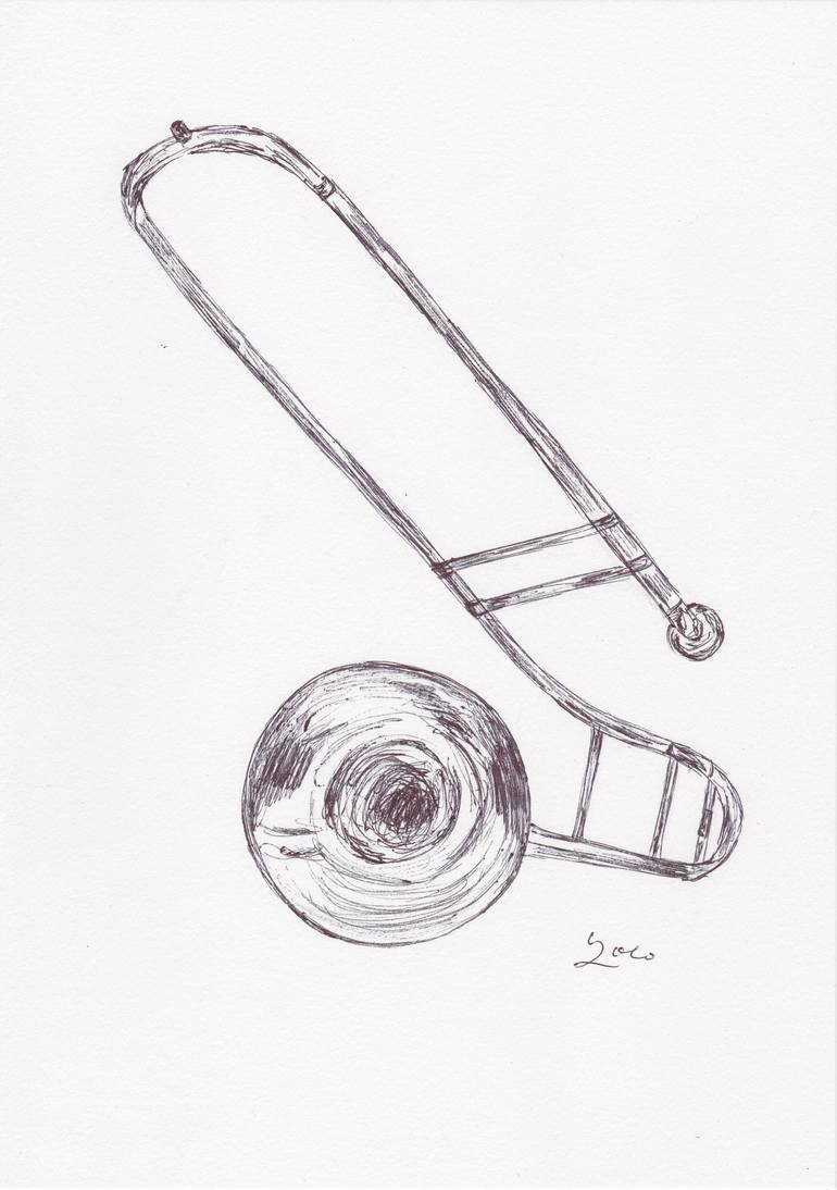 Ballpen Jazz Instrument 6 Drawing by Ballpointpen Illustrator | Saatchi Art