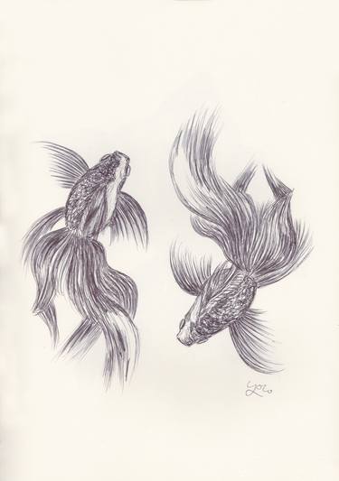Print of Street Art Fish Drawings by Ballpointpen Illustrator