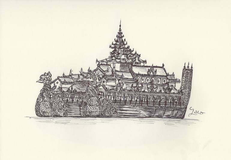 Ballpen Myanmar Drawing 4 Drawing by Ballpointpen Illustrator | Saatchi Art