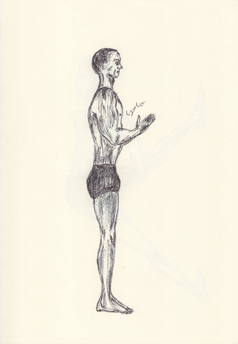 Original Health & Beauty Drawing by Ballpointpen Illustrator | Illustration Art on Paper | BALLPEN YOGA 7