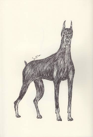 Print of Dogs Drawings by Ballpointpen Illustrator