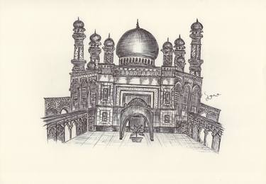 Original Fine Art Travel Drawings by Ballpointpen Illustrator