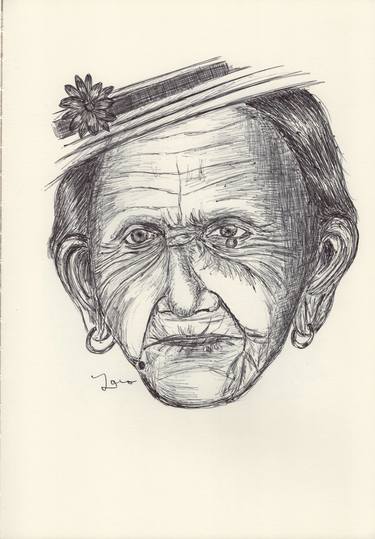 Print of Fine Art Portrait Drawings by Ballpointpen Illustrator