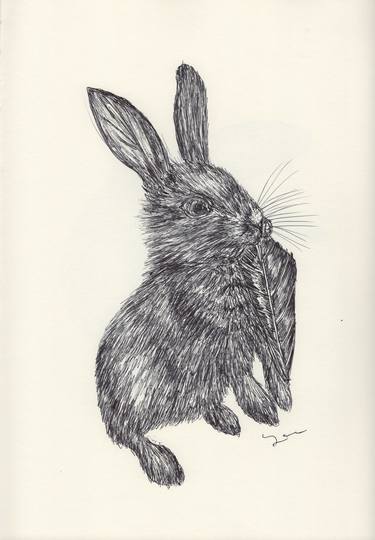 Print of Fine Art Animal Drawings by Ballpointpen Illustrator