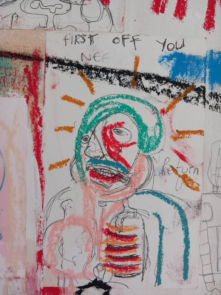 Original Abstract Expressionism Humor Mixed Media by Jesse  Diss