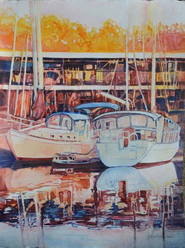 Original Contemporary Boat Painting by Elise Beattie