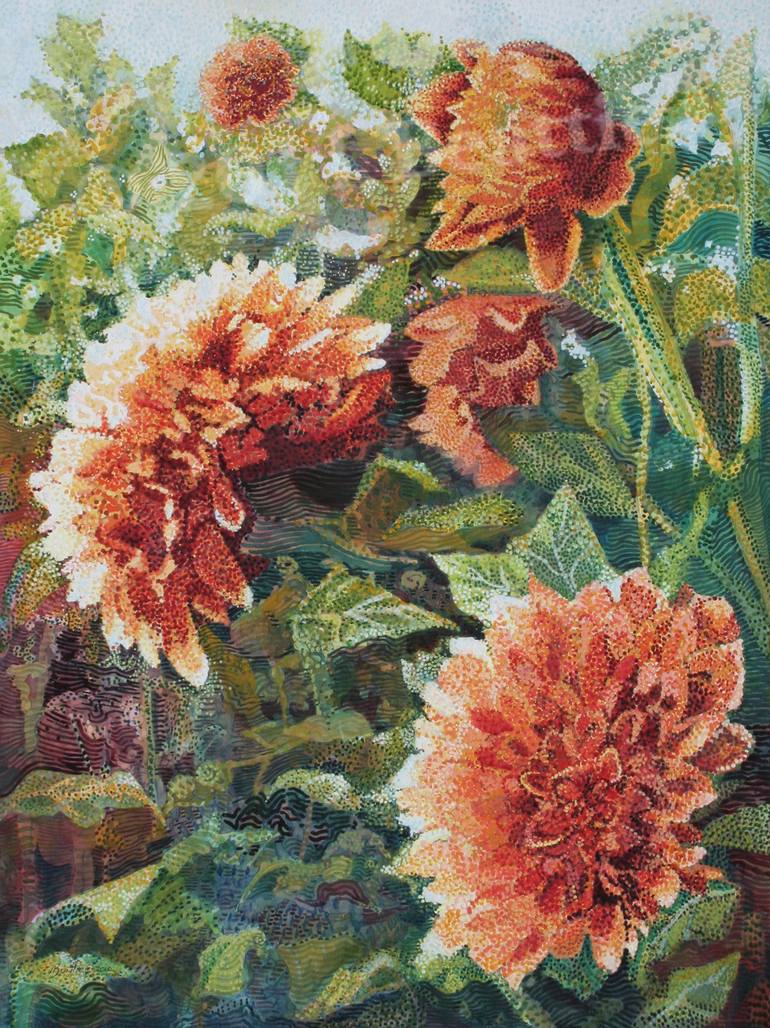 Dahlias, Dahling Painting by Elise Beattie | Saatchi Art