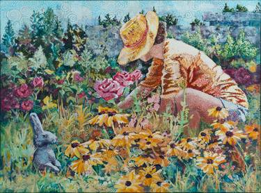 Original Figurative Garden Paintings by Elise Beattie