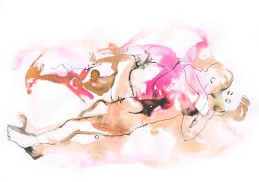 Original Expressionism Body Drawings by Alina Mann
