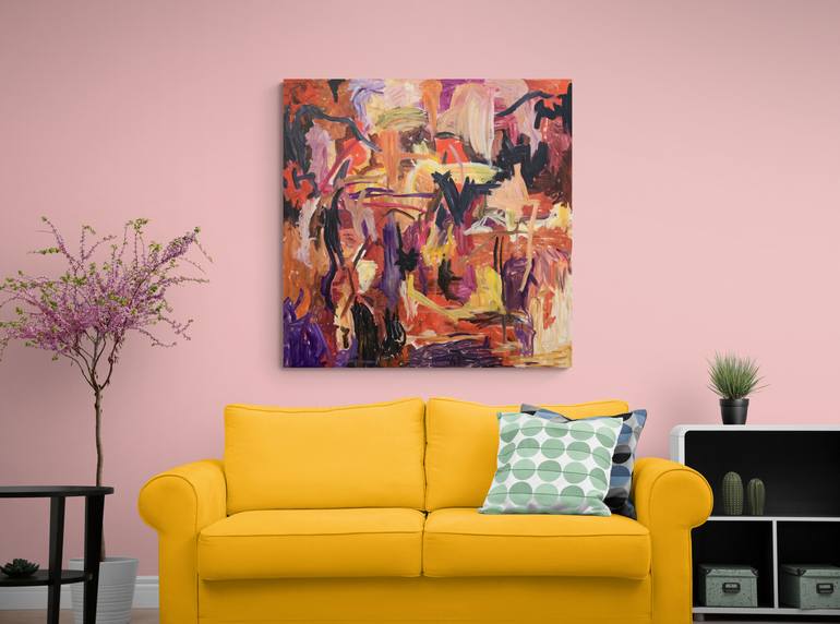 Original Abstract Expressionism Abstract Painting by Khalid Alzayani