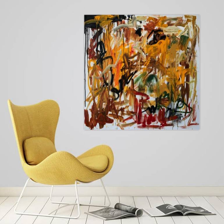 Original Abstract Expressionism Abstract Painting by Khalid Alzayani