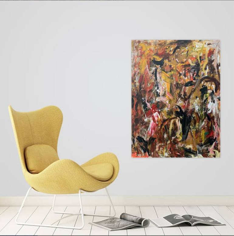 Original Abstract Expressionism Abstract Painting by Khalid Alzayani