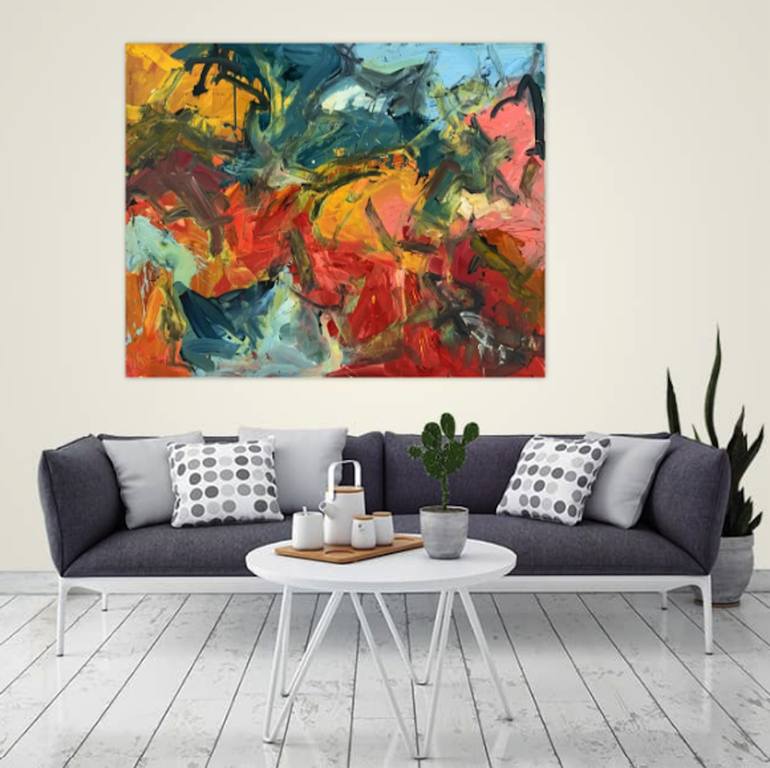 Original Abstract Expressionism Abstract Painting by Khalid Alzayani