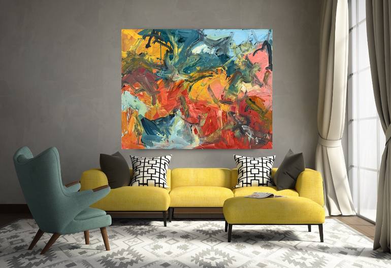 Original Abstract Expressionism Abstract Painting by Khalid Alzayani